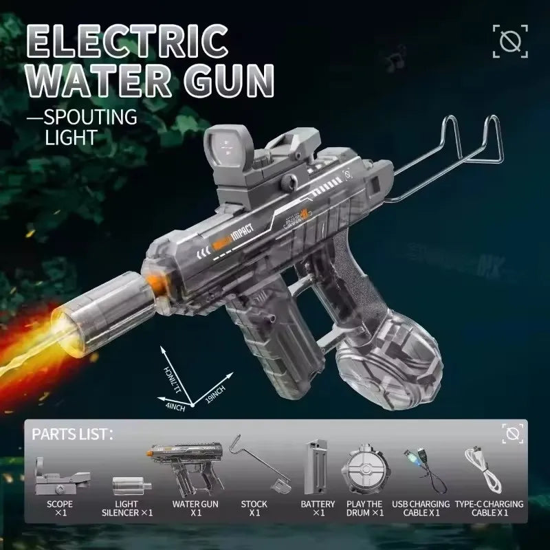 High Pressure Electric Water Gun Toys Summer Outdoor Beach Pool Garden Fight Games Kids Automatic Bursts Watergun Gifts