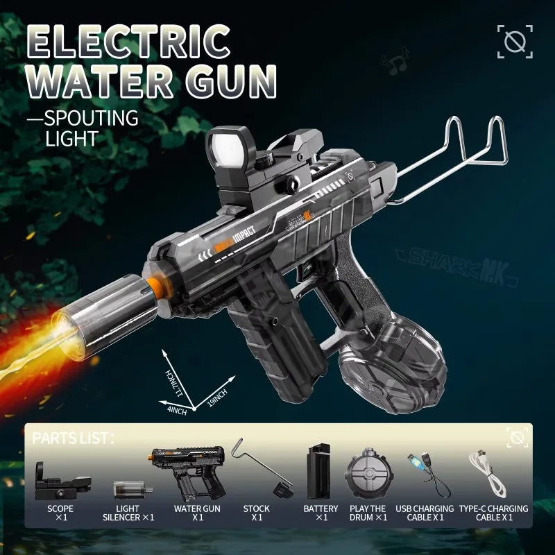 High Pressure Electric Water Gun Toys Summer Outdoor Beach Pool Garden Fight Games Kids Automatic Bursts Watergun Gifts