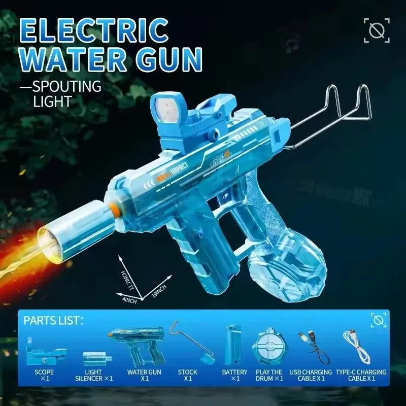 High Pressure Electric Water Gun Toys Summer Outdoor Beach Pool Garden Fight Games Kids Automatic Bursts Watergun Gifts