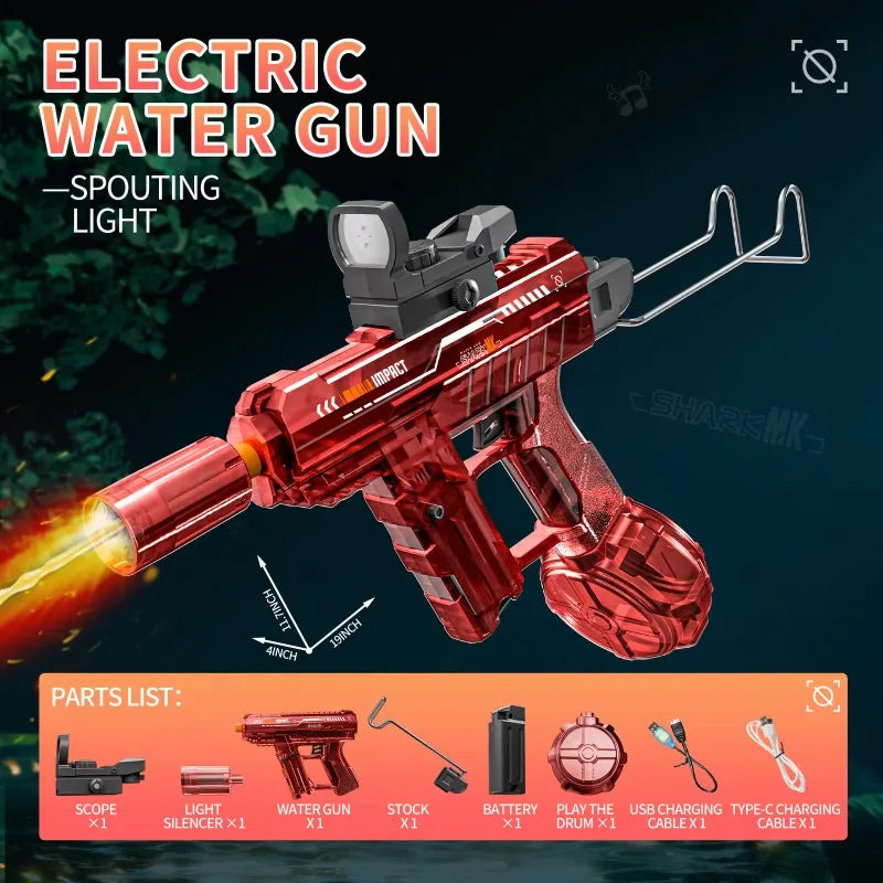 High Pressure Electric Water Gun Toys Summer Outdoor Beach Pool Garden Fight Games Kids Automatic Bursts Watergun Gifts