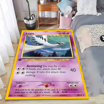 Japanese Game Pokemon Card Pattern Carpet for Living Room Decor Bedroom Bedside Leisure Area Floor Mats Welcome Rug Gift